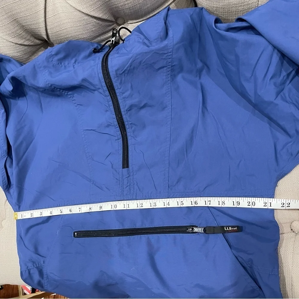 LL Bean Windbreaker Jacket Men’s Small Royal Blue 1/4 Zip Pullover Nylon
